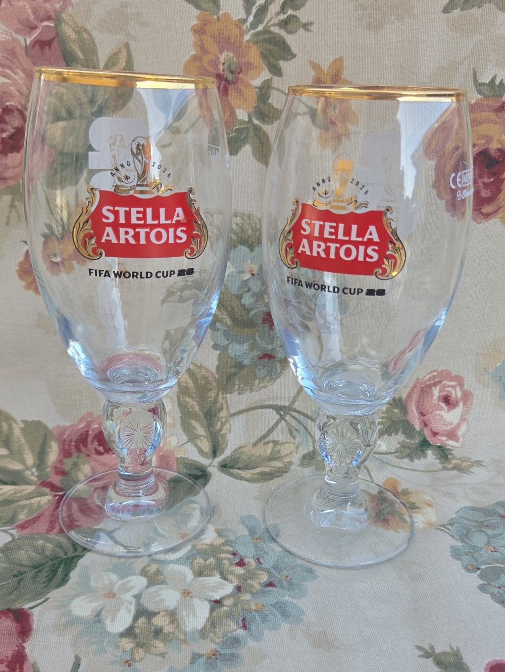 FIFA World Cup 2026 Stella Artois Gold-Rimmed Beer Chalice  - Set of 2 NWT